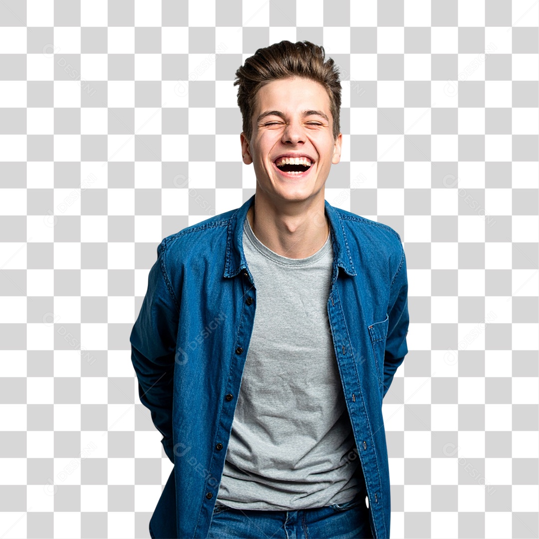 Jovem Sorrindo Alegre PNG Transparente