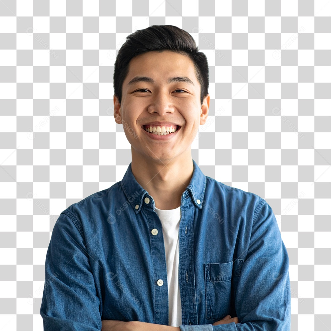 Jovem Sorrindo Alegre PNG Transparente