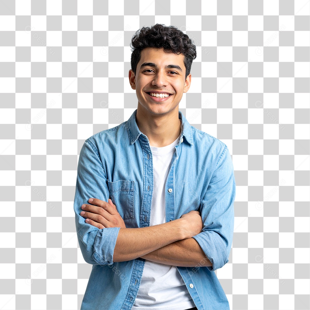 Jovem Sorrindo Alegre PNG Transparente