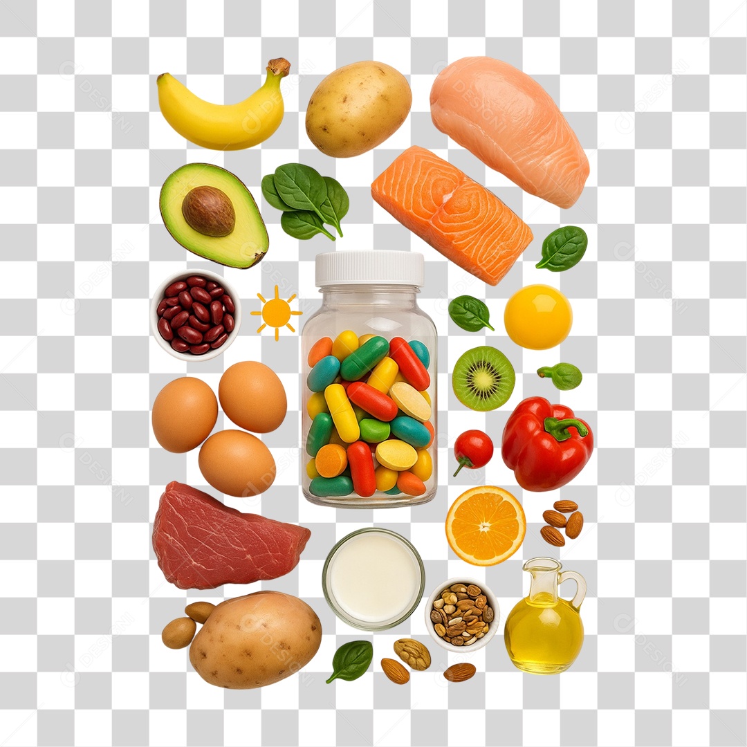 Conjunto de Frutas Legumes Verduras PNG Transparente