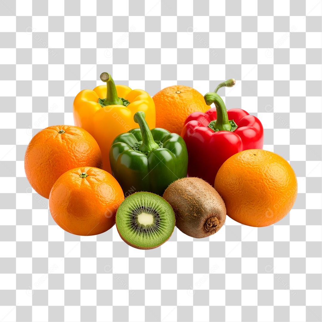 Conjunto de Frutas Legumes Verduras PNG Transparente