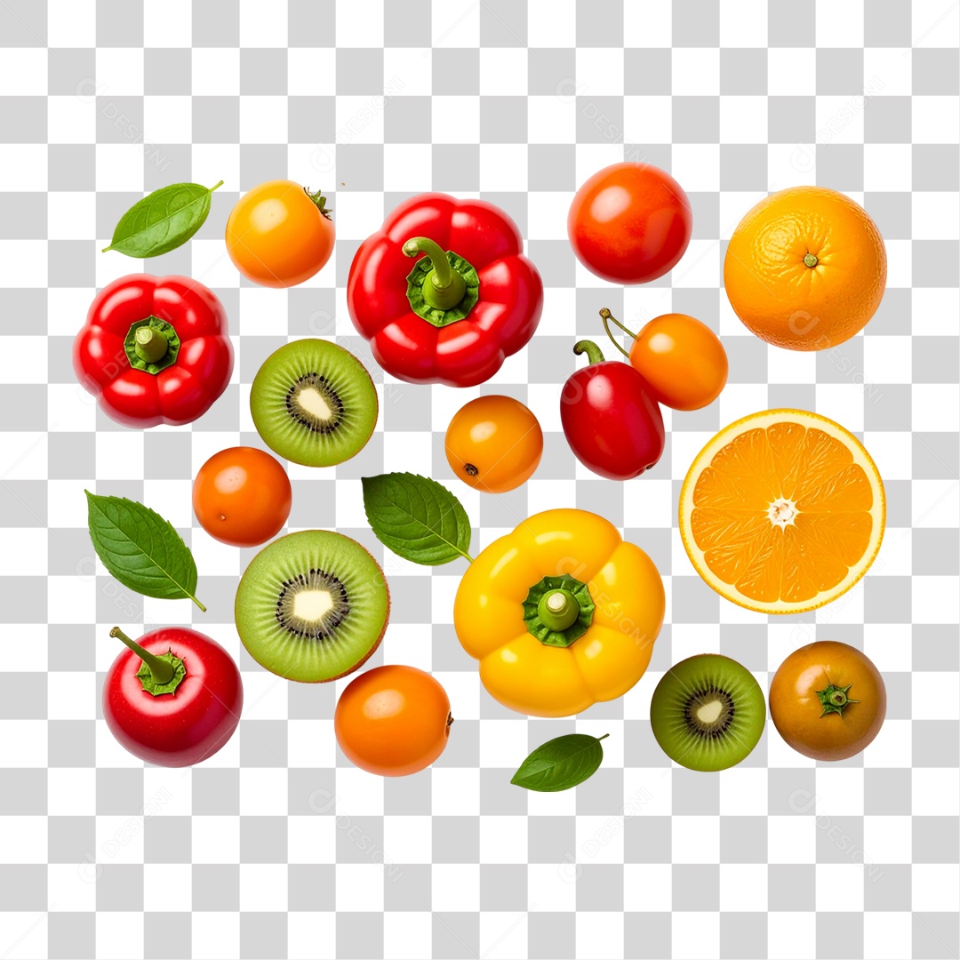 Conjunto de Frutas Legumes Verduras PNG Transparente