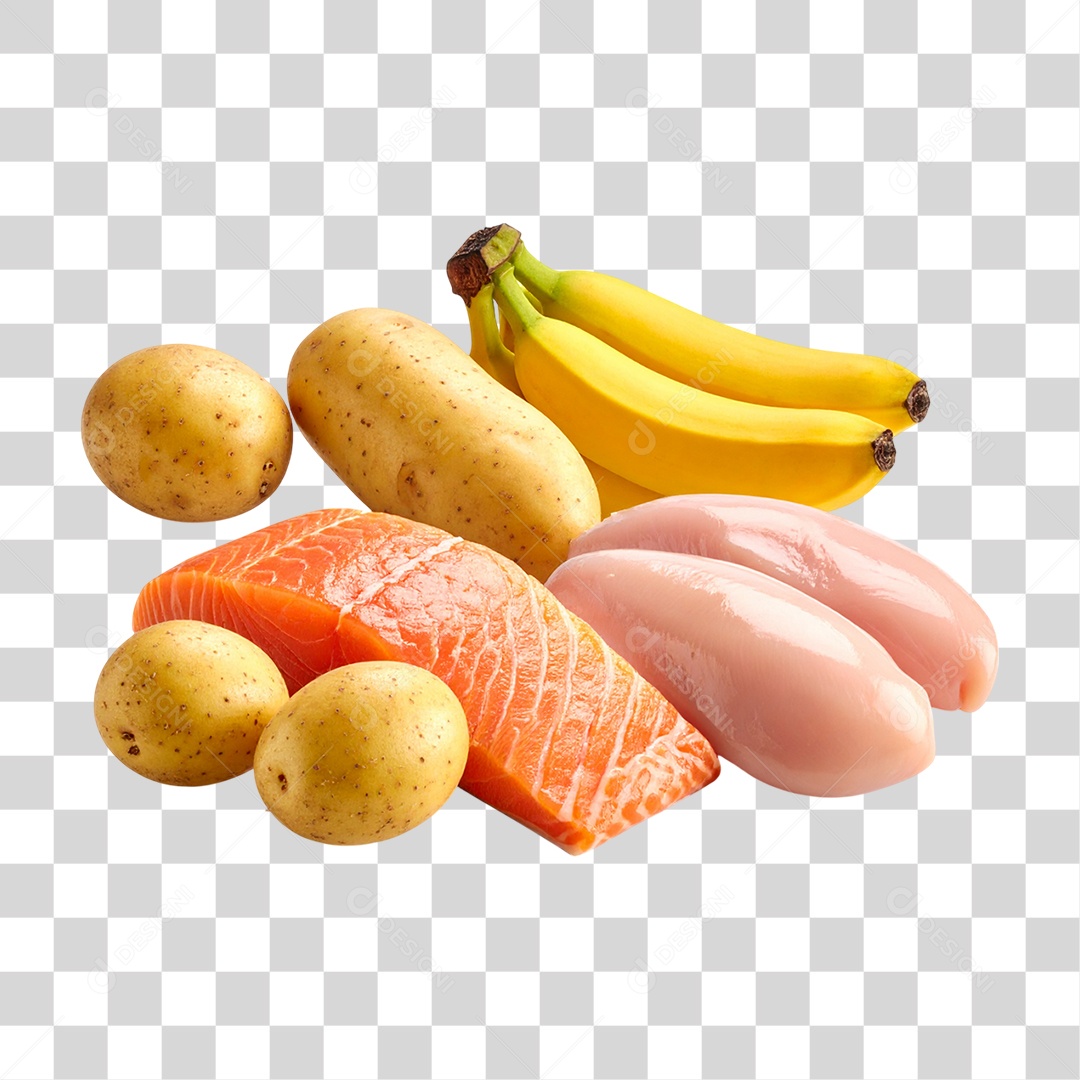 Conjunto de Itens Alimentícios PNG Transparente