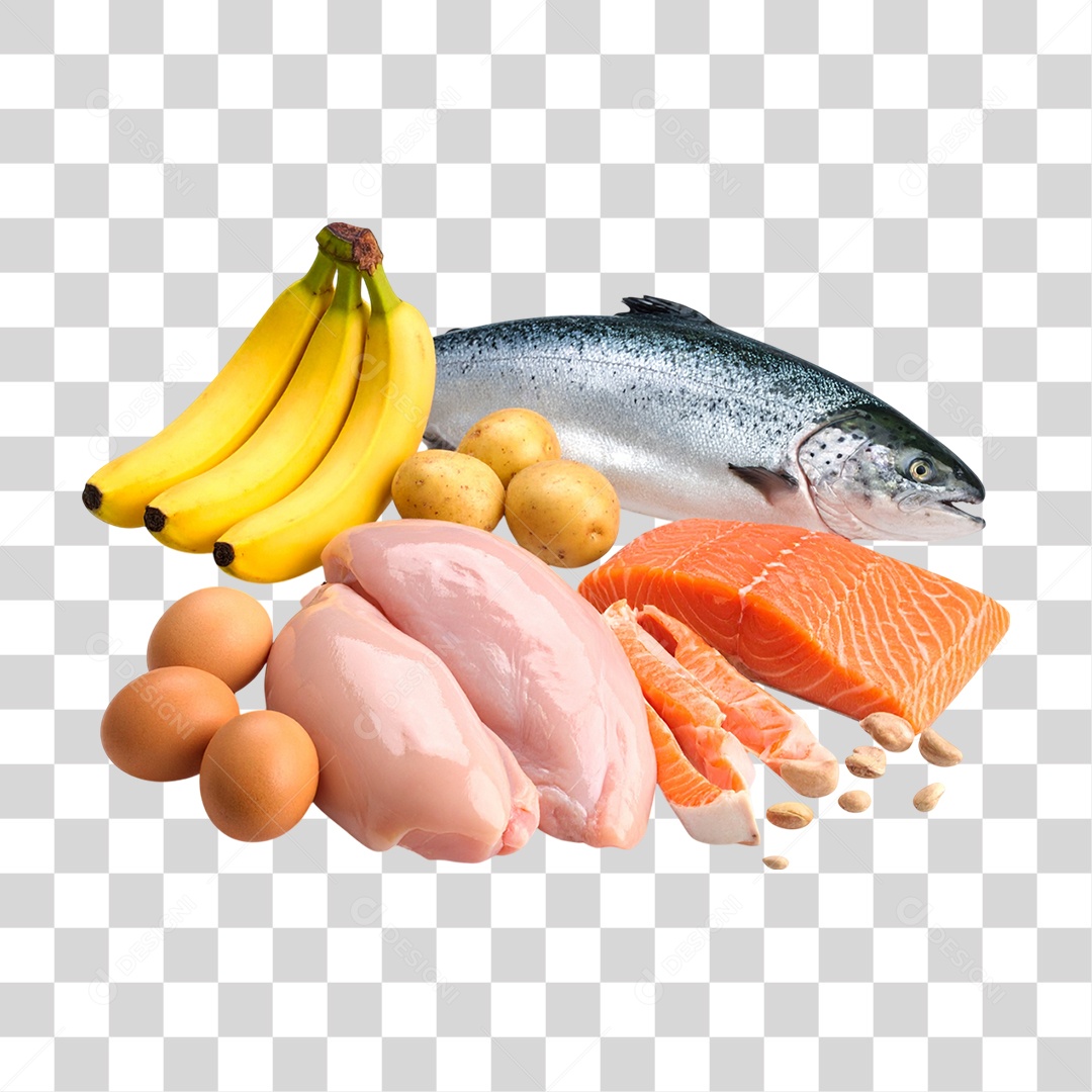 Conjunto de Itens Alimentícios PNG Transparente