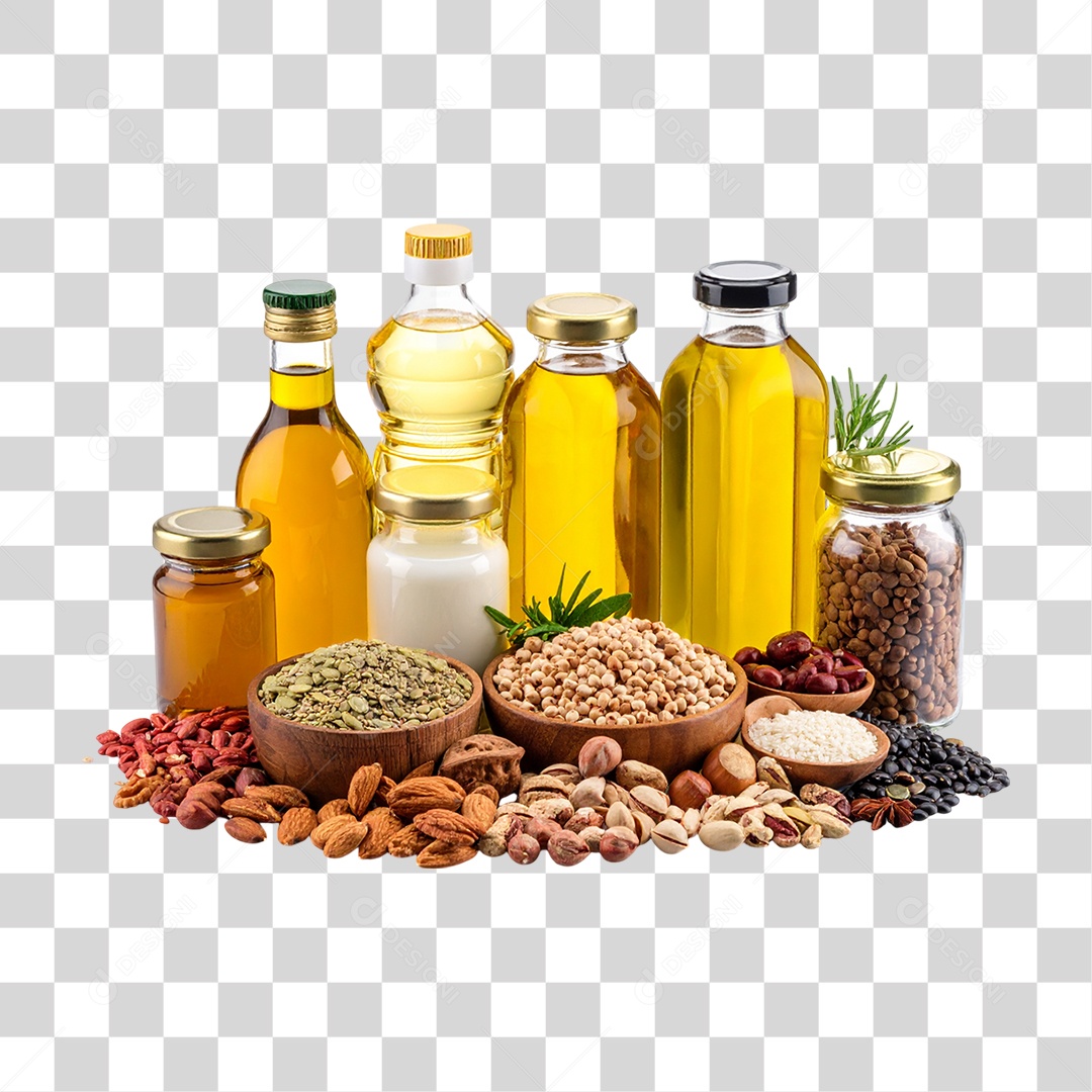 Óleos Vegetais Sementes Grãos PNG Transparente