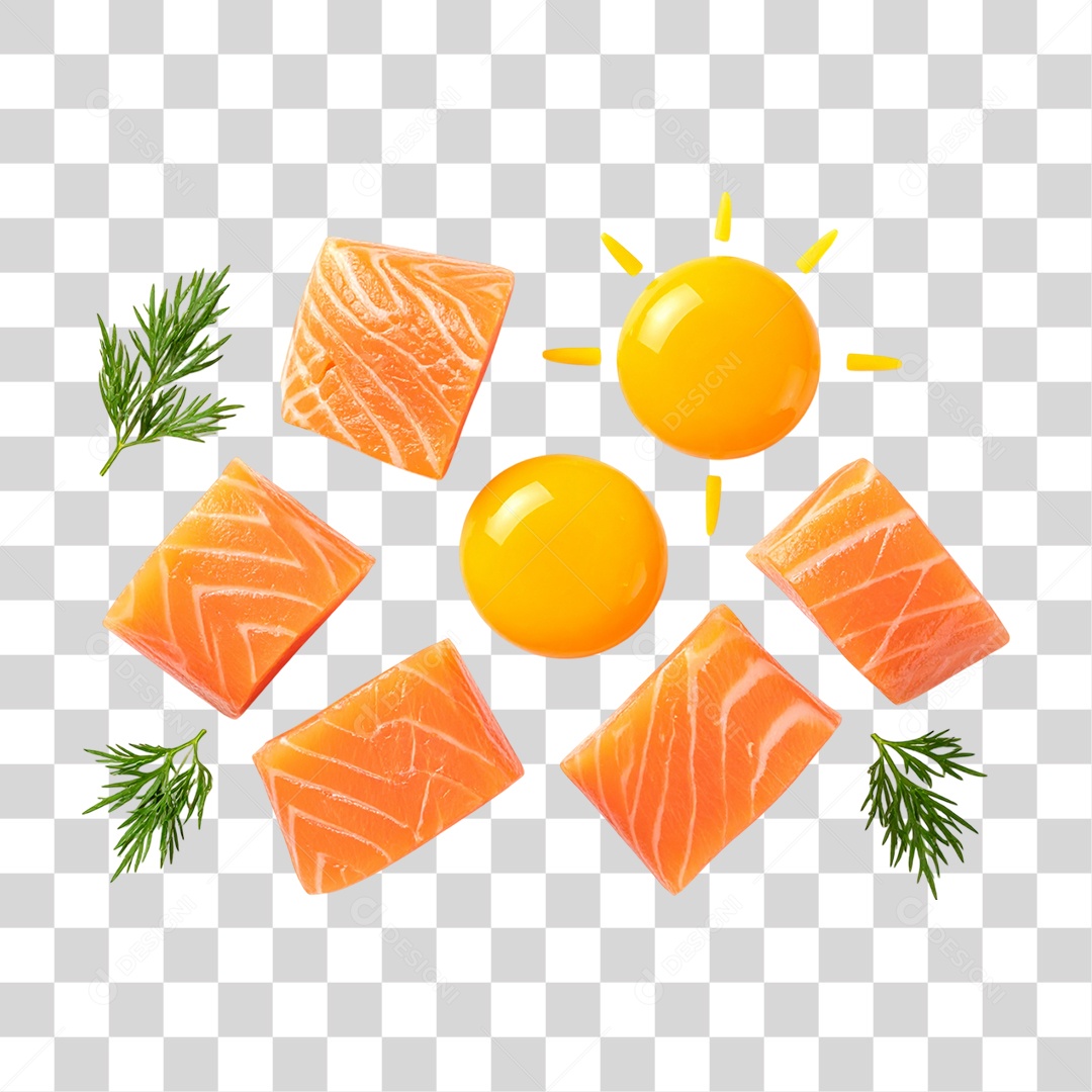 Salmão e Ovo PNG Transparente