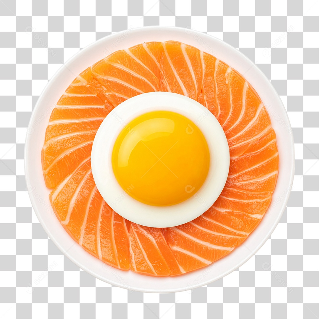 Salmão e Ovo PNG Transparente