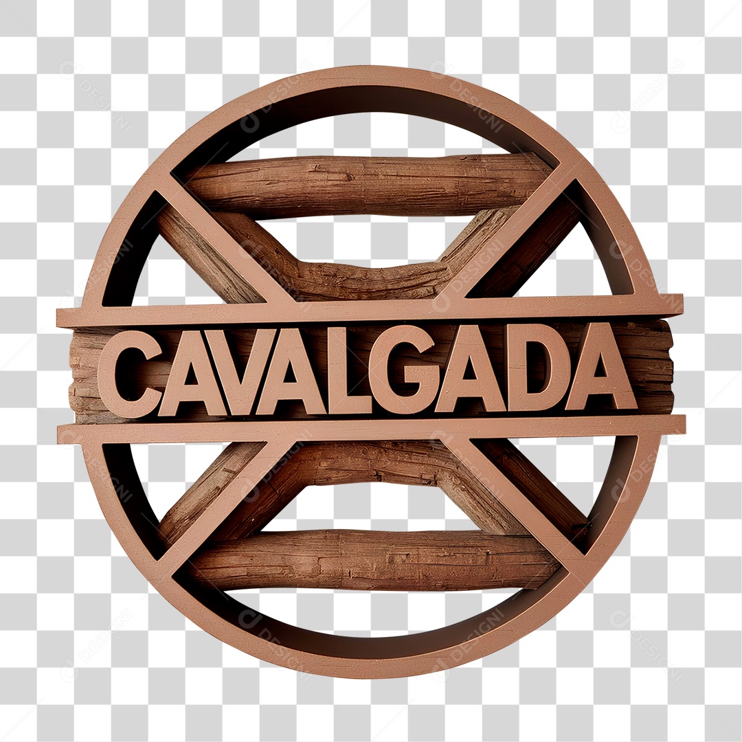 Selo 3D Cavalgada para Composição PNG Transparente