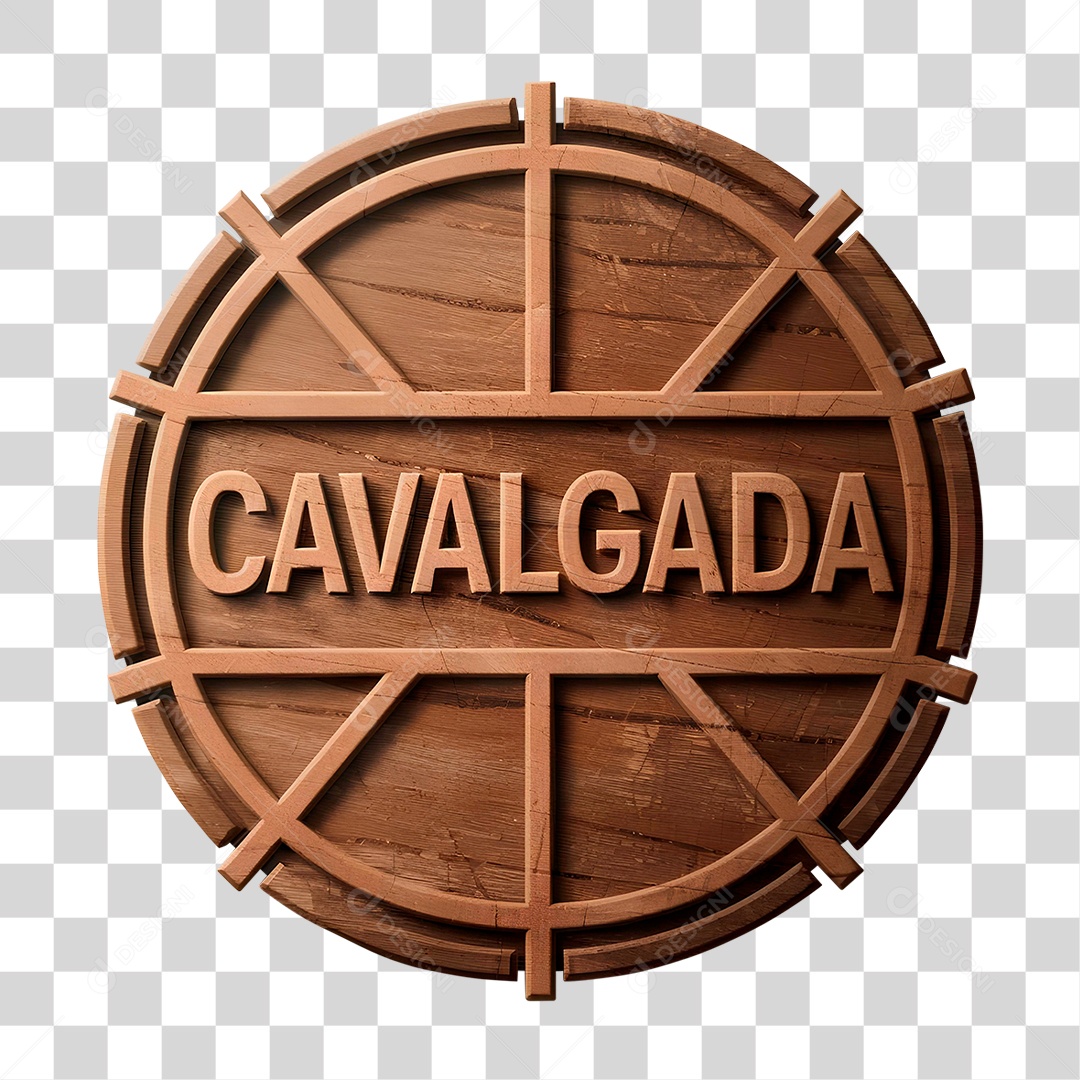 Selo 3D Cavalgada para Composição PNG Transparente