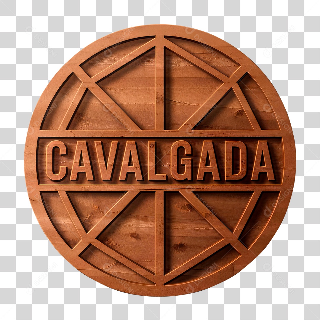 Selo 3D Cavalgada para Composição PNG Transparente