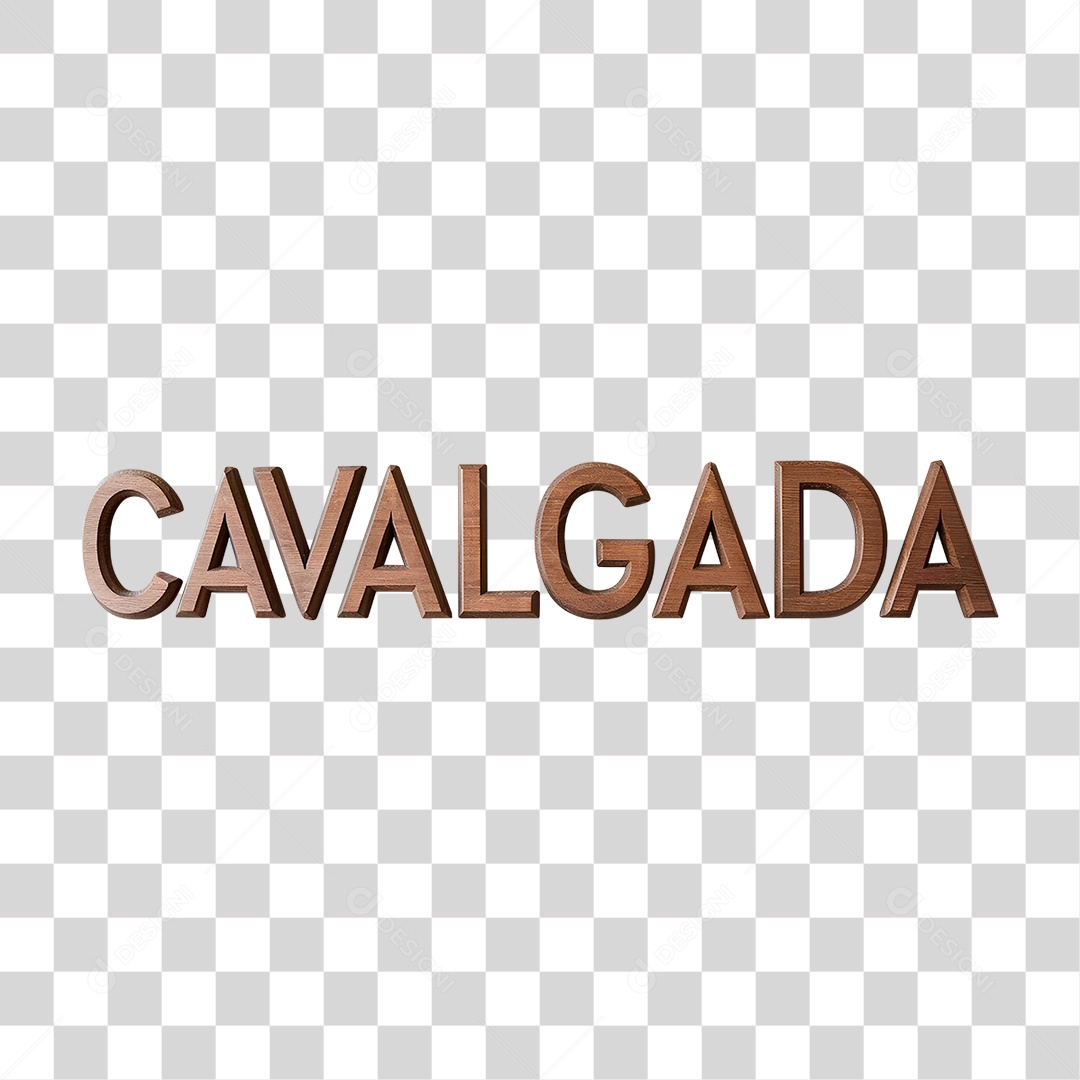 Selo 3D Cavalgada para Composição PNG Transparente