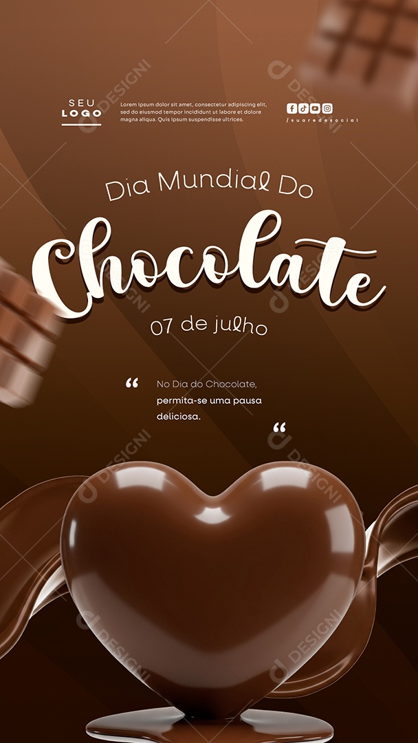 Story Dia Mundial do Chocolate 07 de Julho Social Media PSD Editável
