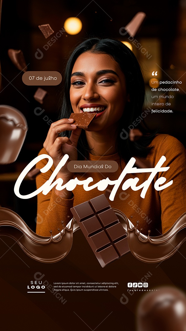 Story Dia Mundial do Chocolate 07 de Julho Social Media PSD Editável