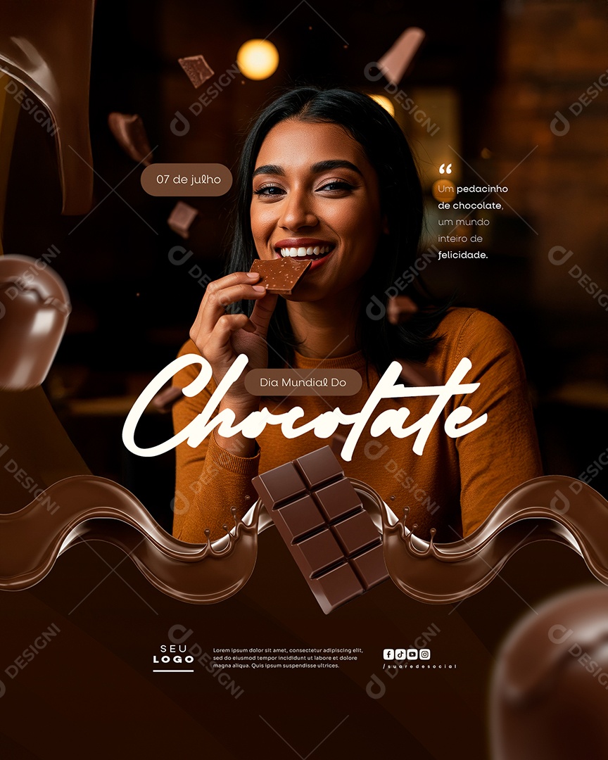 Dia Mundial do Chocolate 07 de Julho Social Media PSD Editável