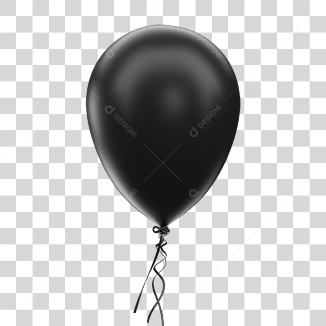 Balão Preto PNG Transparente