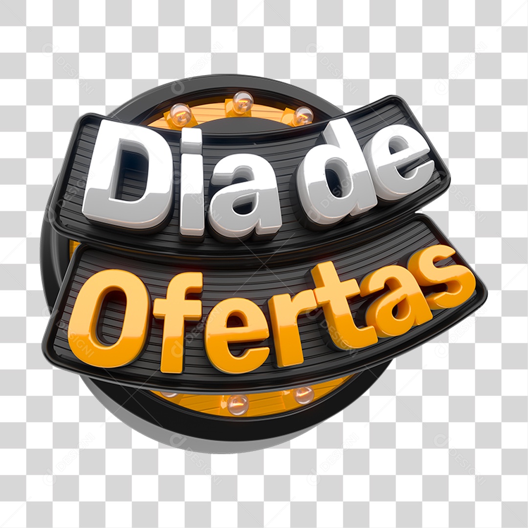 Selo 3D Dia de Ofertas Para Composição PNG Transparente