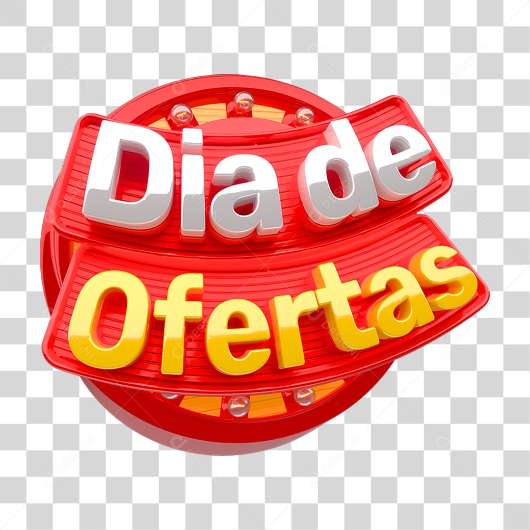 Selo 3D Dia de Ofertas Para Composição PNG Transparente