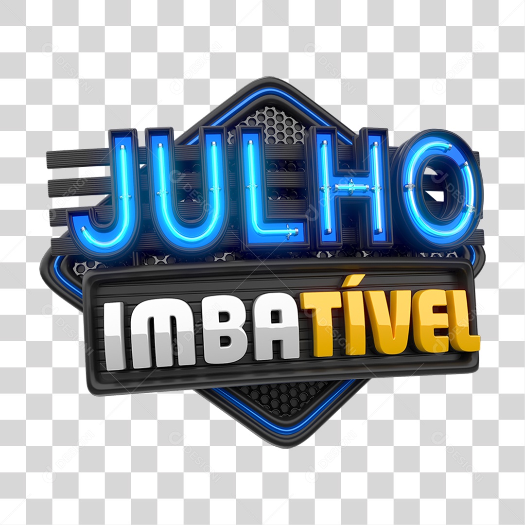 Selo 3D Julho Imbatível Para Composição PNG Transparente