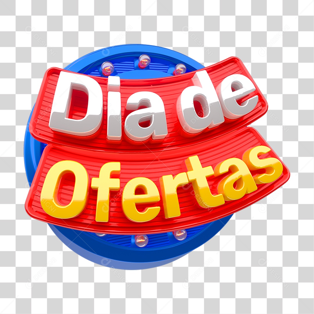 Selo 3D Dia de Ofertas Para Composição PNG Transparente