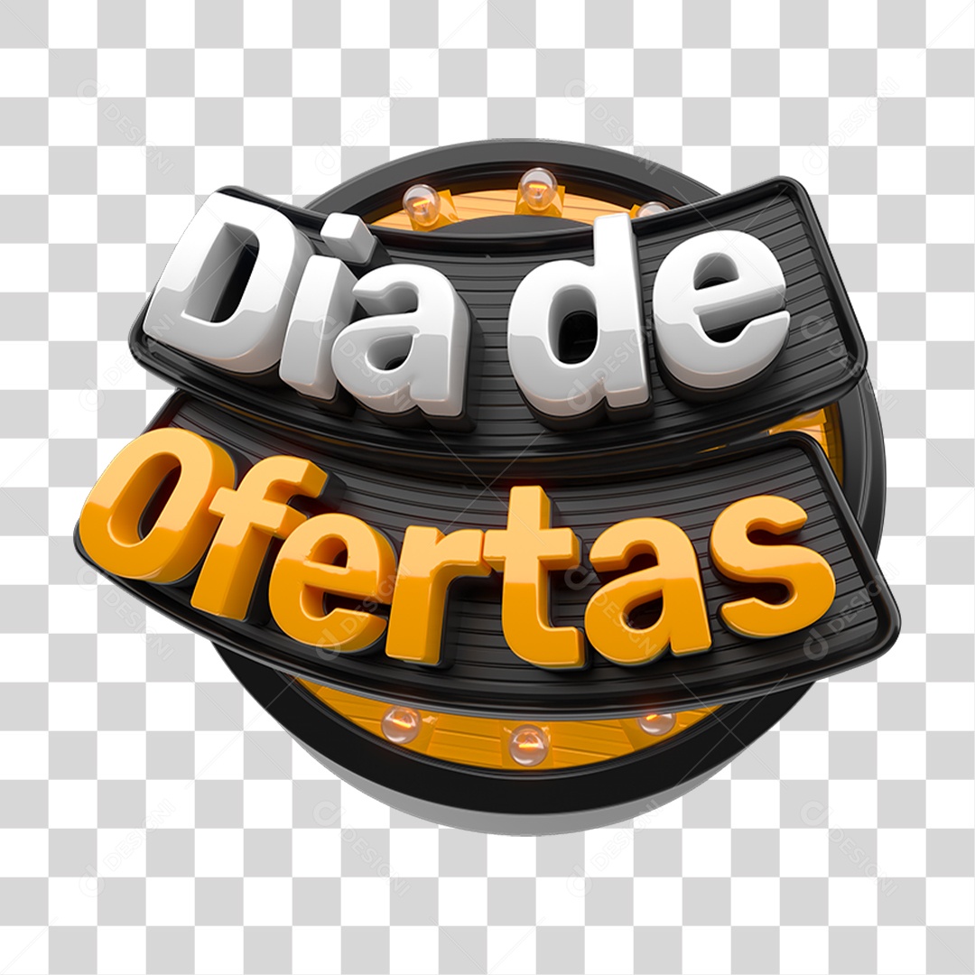 Selo 3D Dia de Ofertas Para Composição PNG Transparente