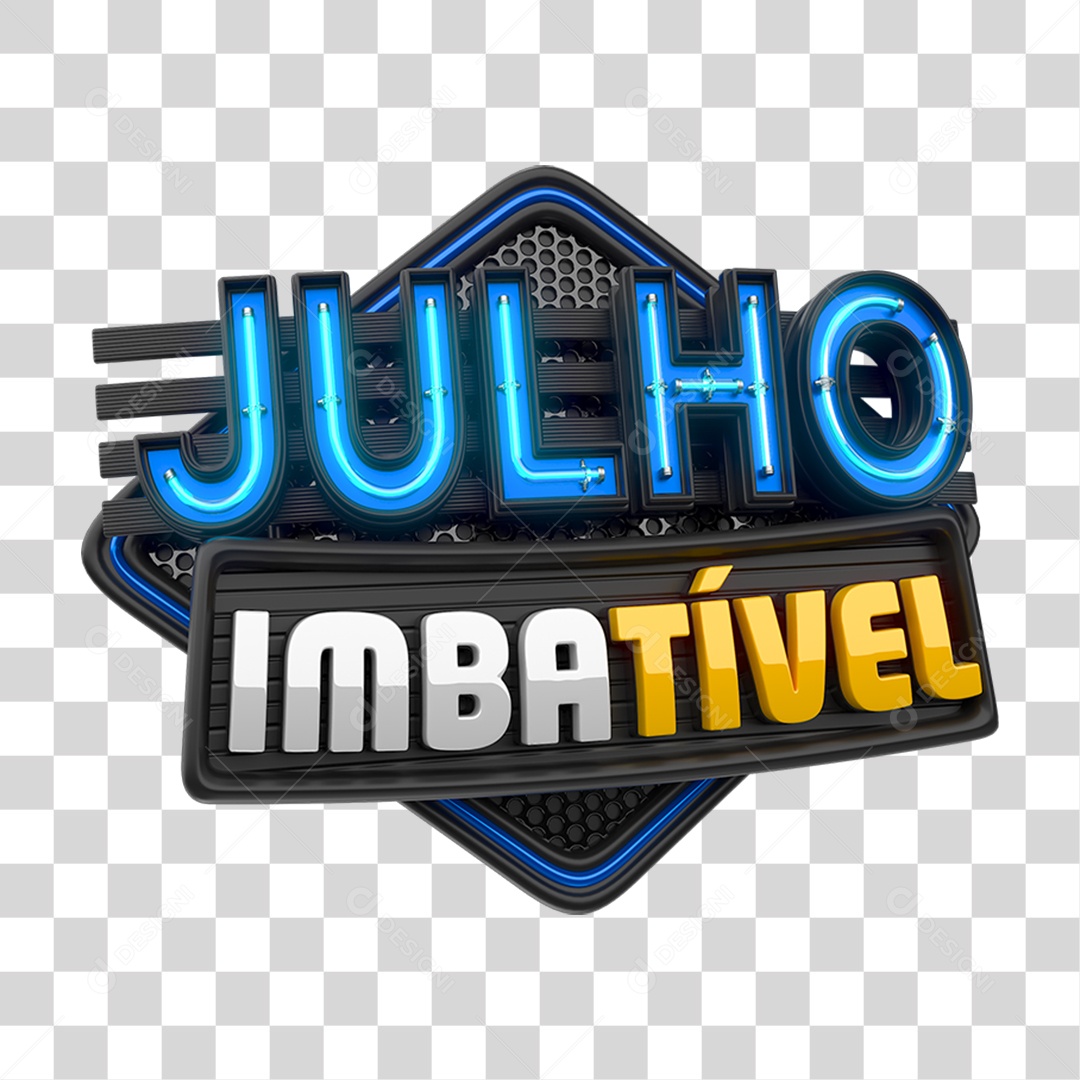 Selo 3D Julho Imbatível PNG Transparente