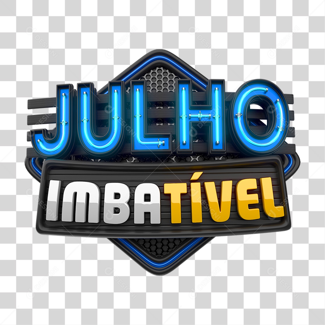 Selo 3D Julho Imbatível PNG Transparente