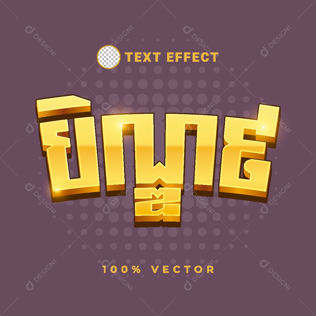 Efeito de Texto Cambojano Vetor EPS Editável