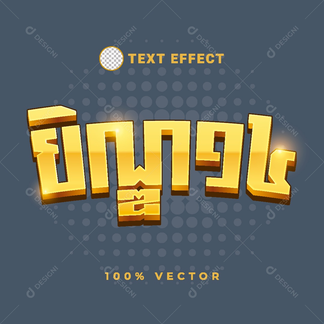 Efeito de Texto Cambojano Vetor EPS Editável