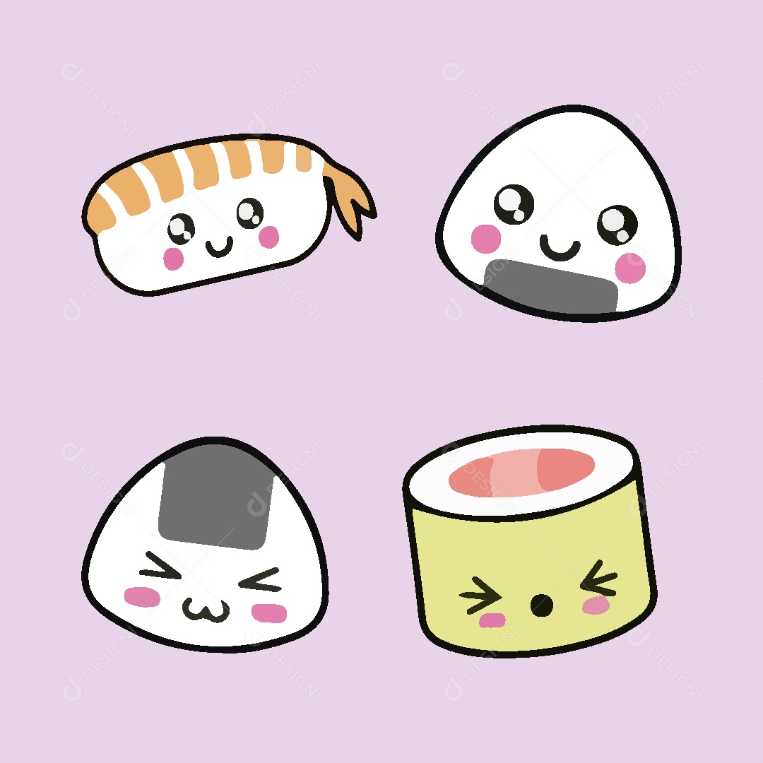 Comida Japonesa Ilustração Vetor EPS