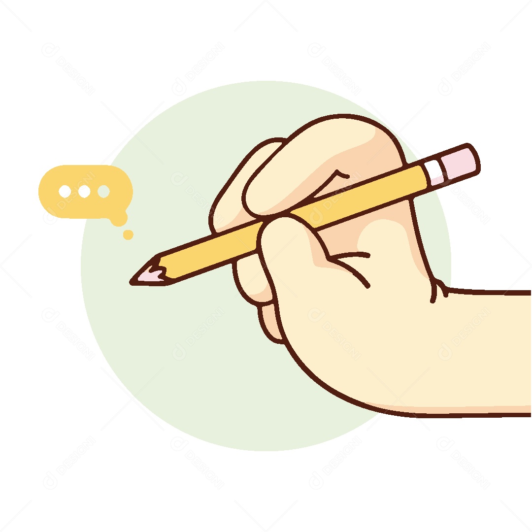 Mão Escrevendo Ilustração Vetor EPS