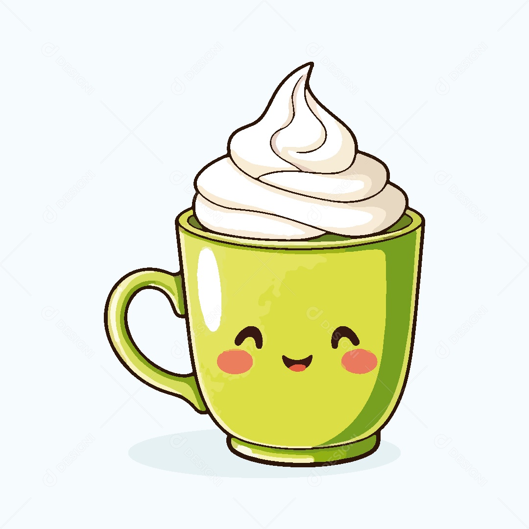 Bebida com Chantilly Ilustração Vetor EPS