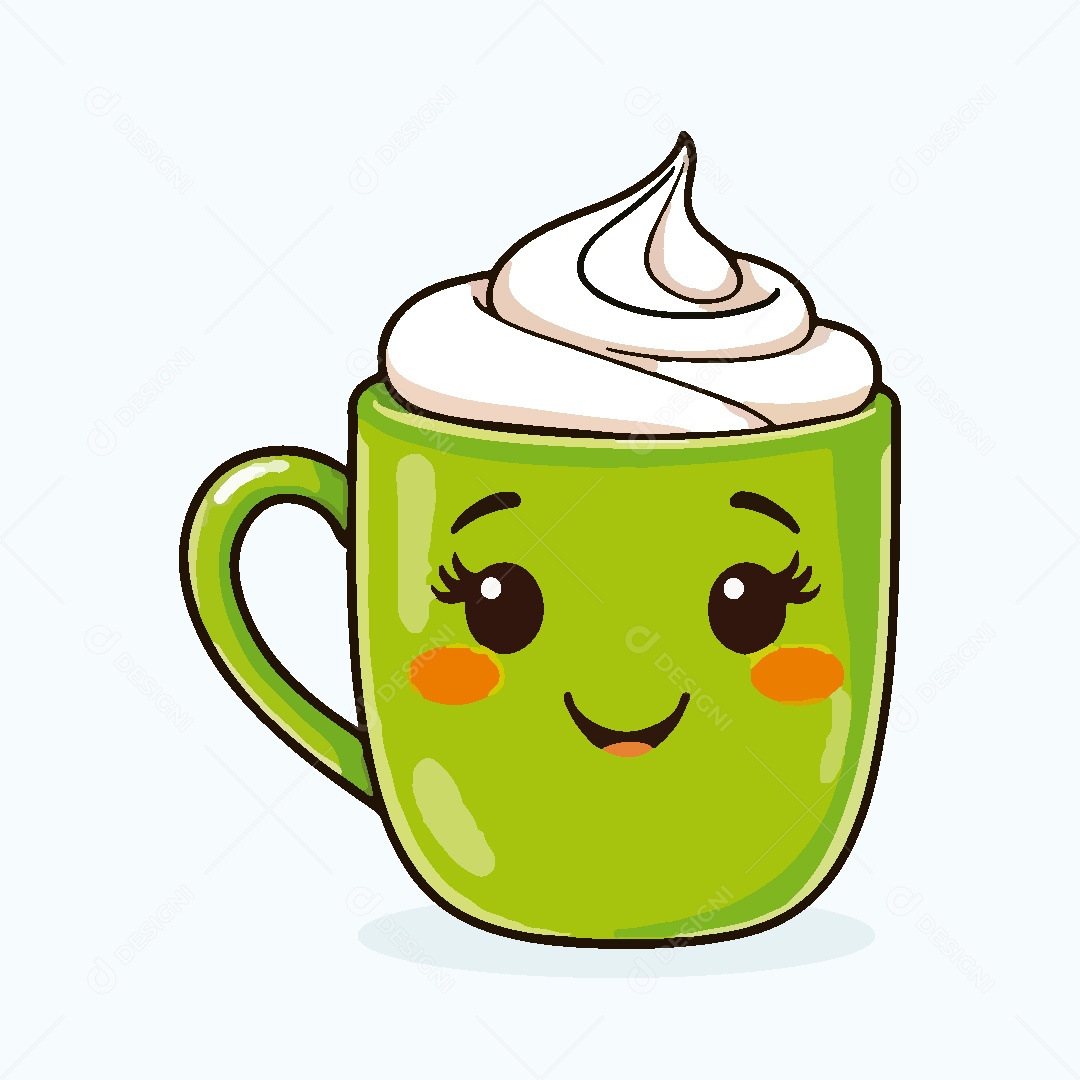 Bebida com Chantilly Ilustração Vetor EPS