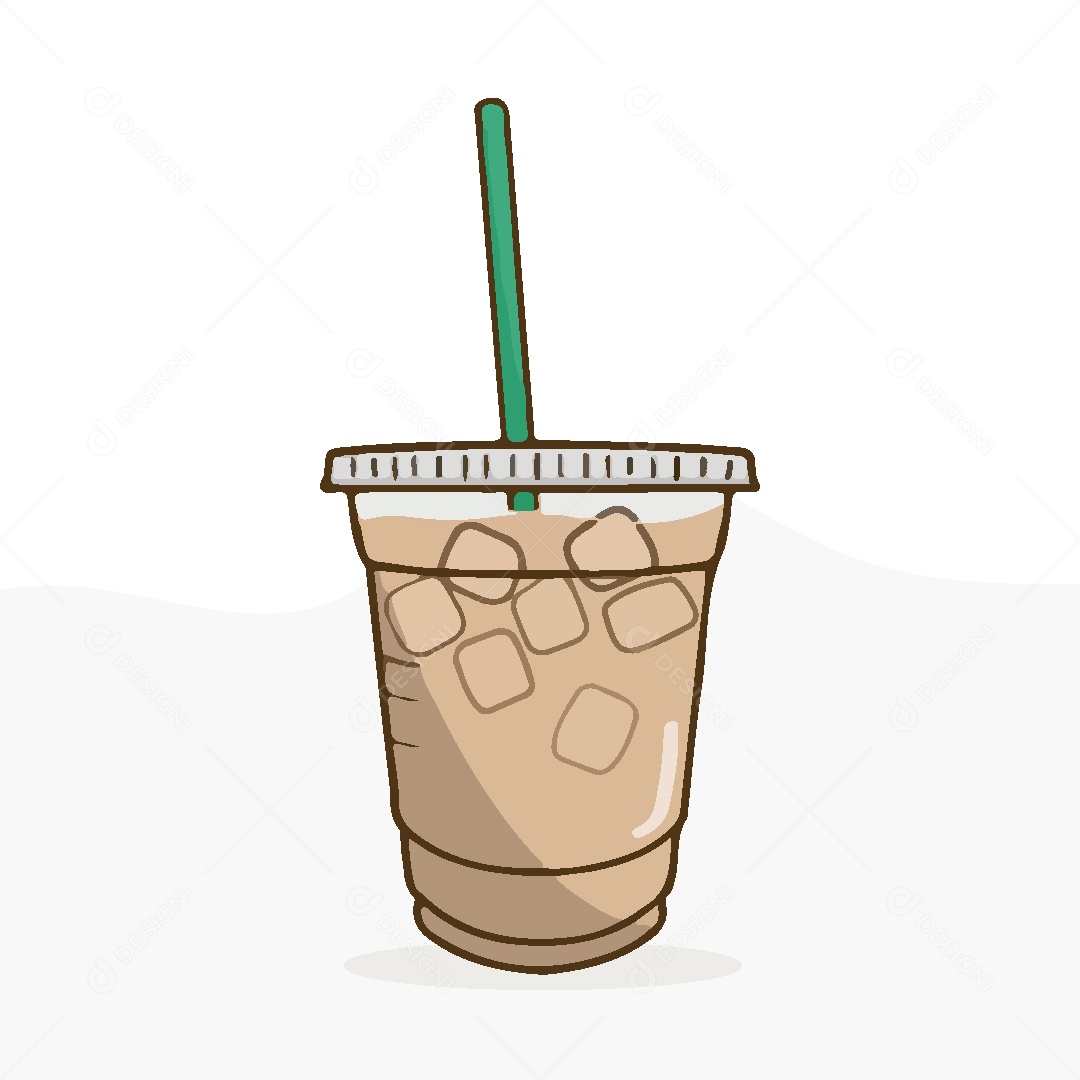 Café Gelado Ilustração Vetor EPS