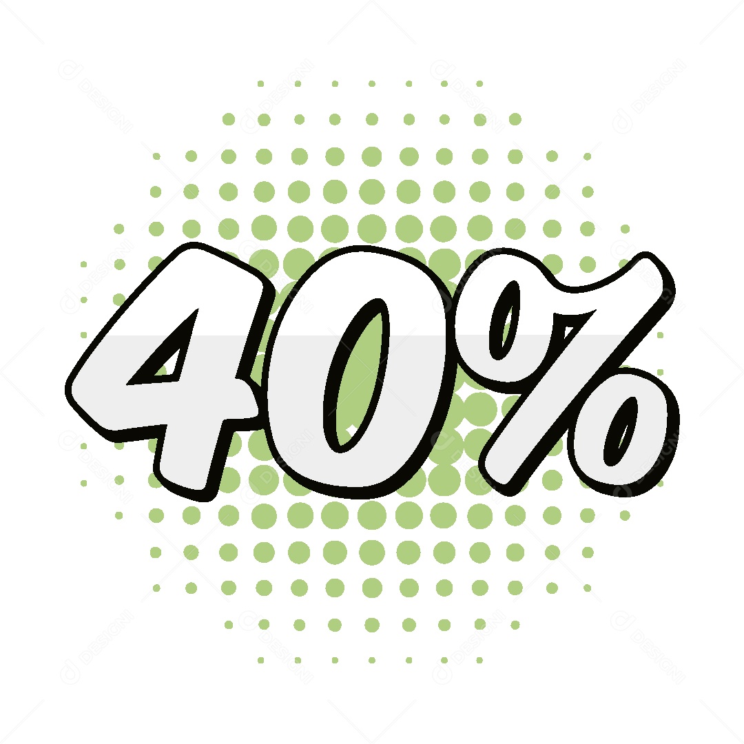 Ilustração 40% de Desconto Vetor EPS