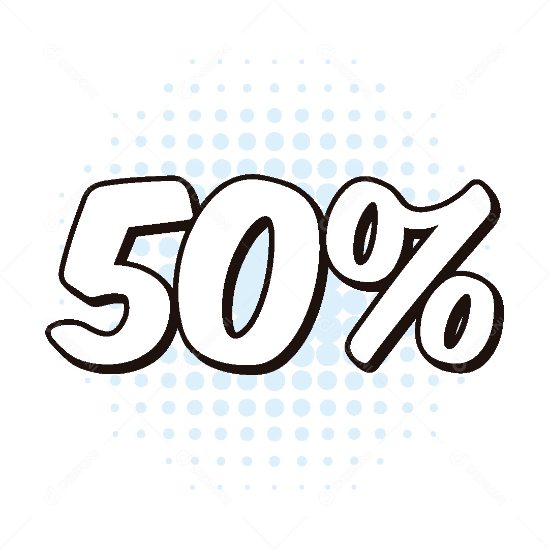 Ilustração 50% de Desconto Vetor EPS