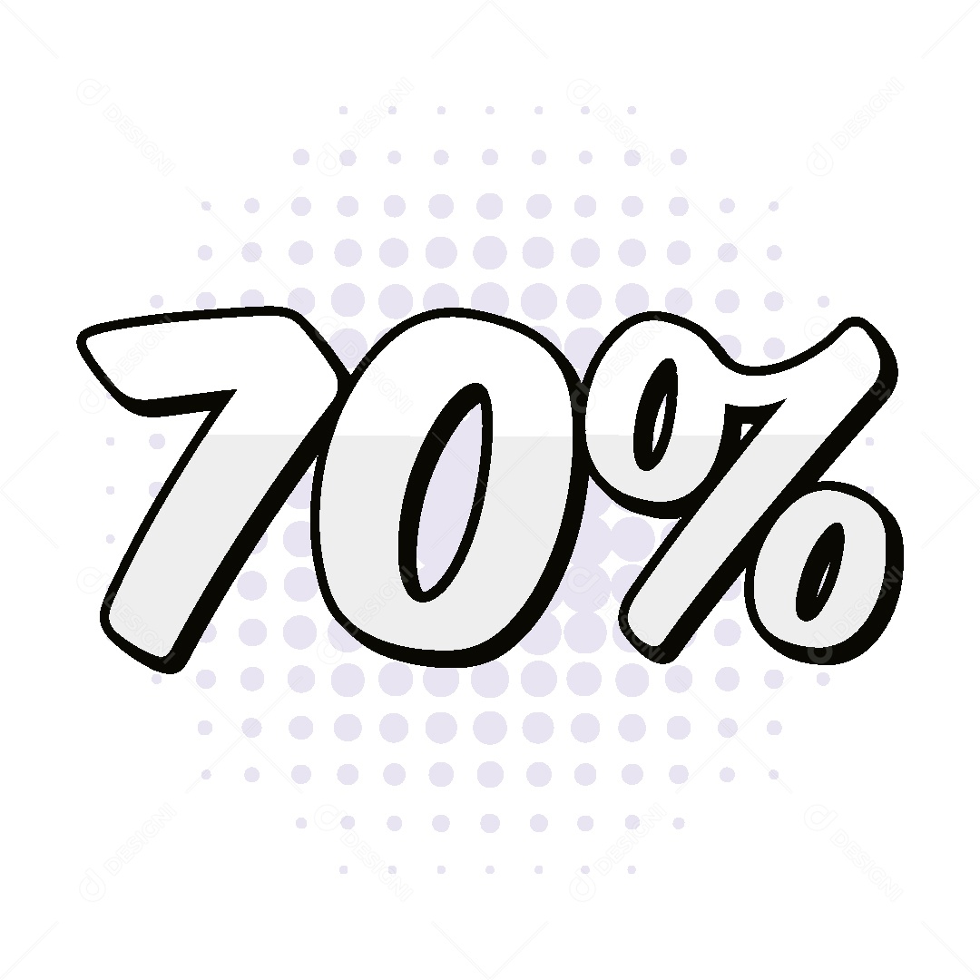 Ilustração 70% de Desconto Vetor EPS