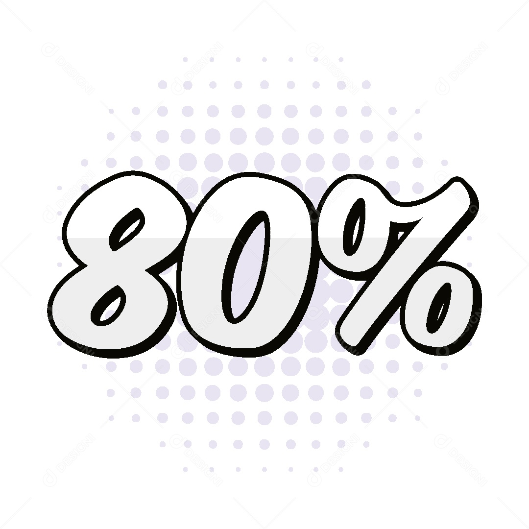 Ilustração 80% de Desconto Vetor EPS