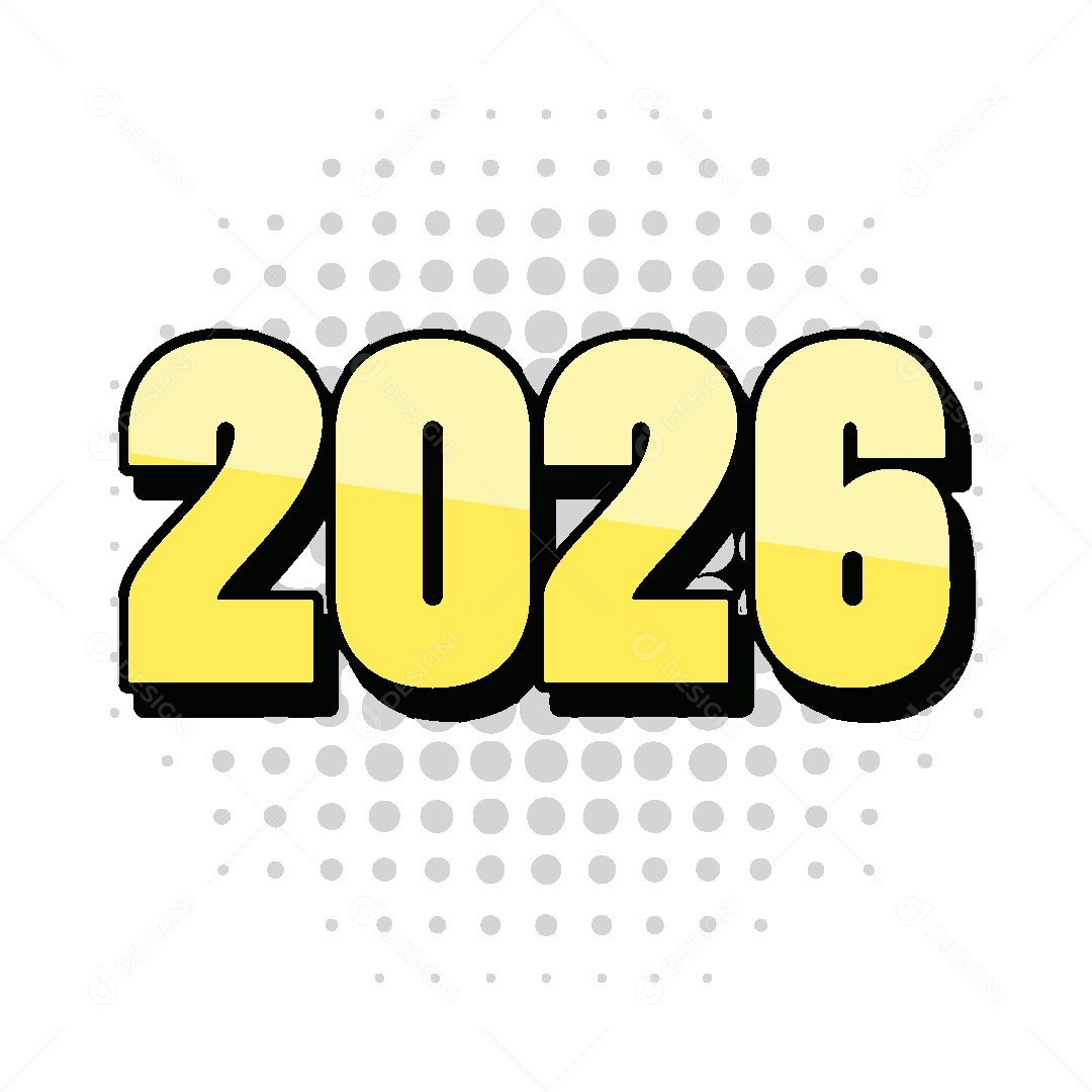 Desenho 2026 Ano Novo Ilustração Vetor EPS