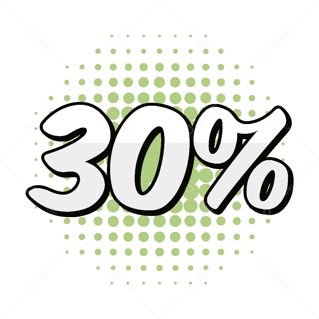 Ilustração 30% de Desconto Vetor EPS