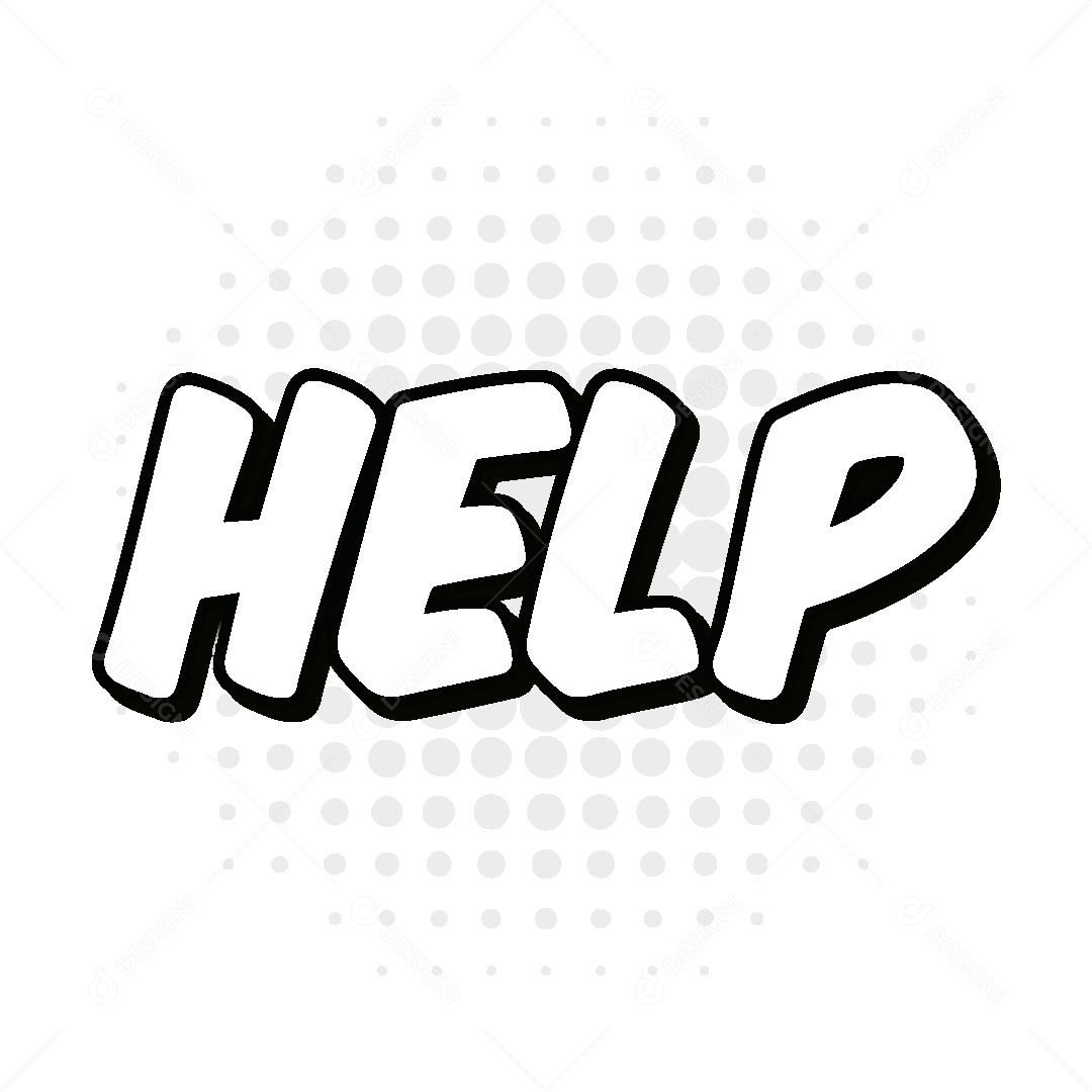 Help Desenho Ilustração Vetor EPS