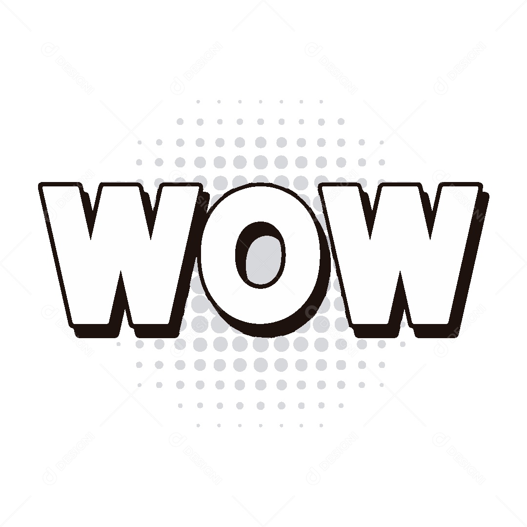 Wow Desenho Ilustração Vetor EPS