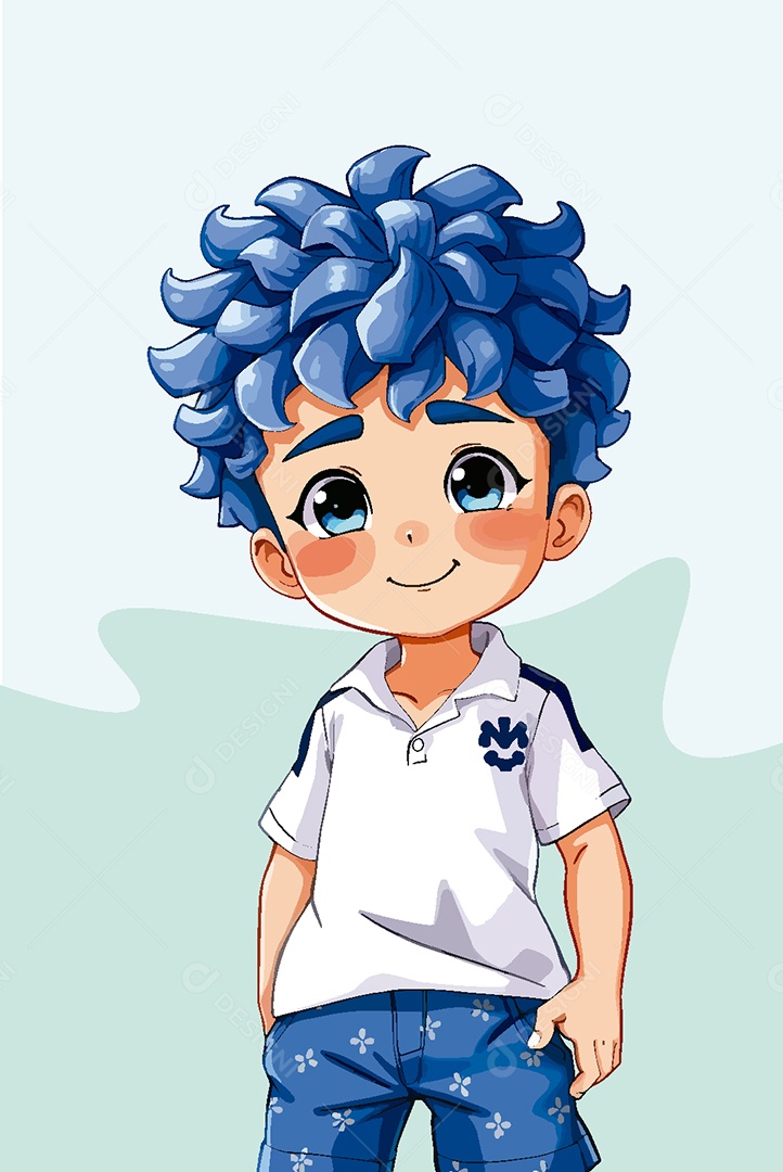 Garoto Personagem de Anime Vetor EPS