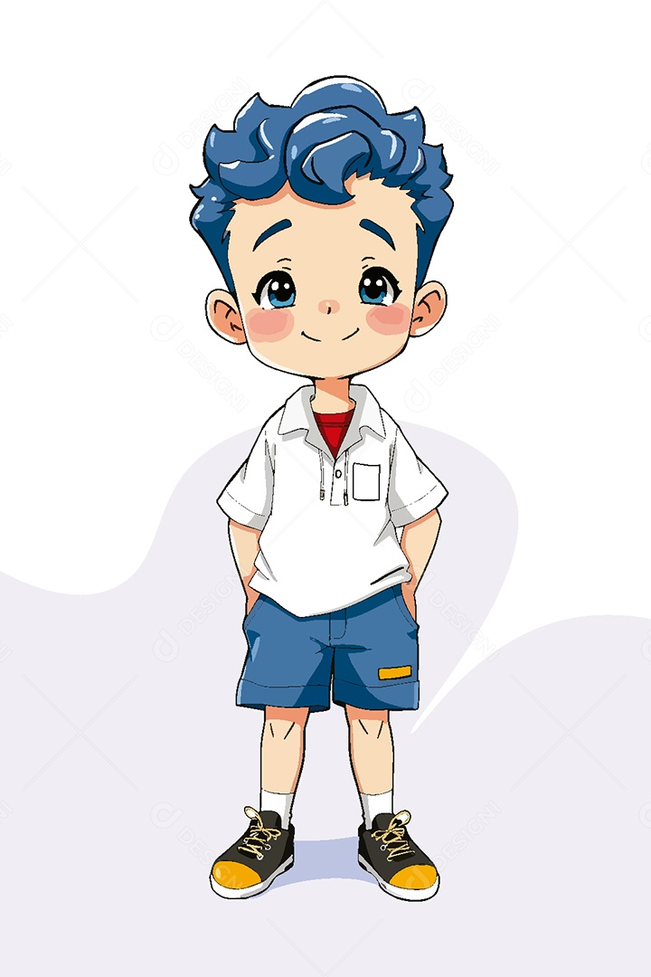 Garoto Personagem de Anime Vetor EPS