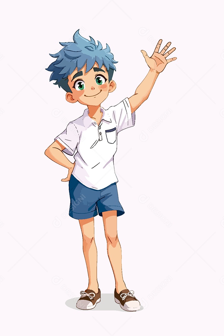 Garoto Personagem de Anime Vetor EPS