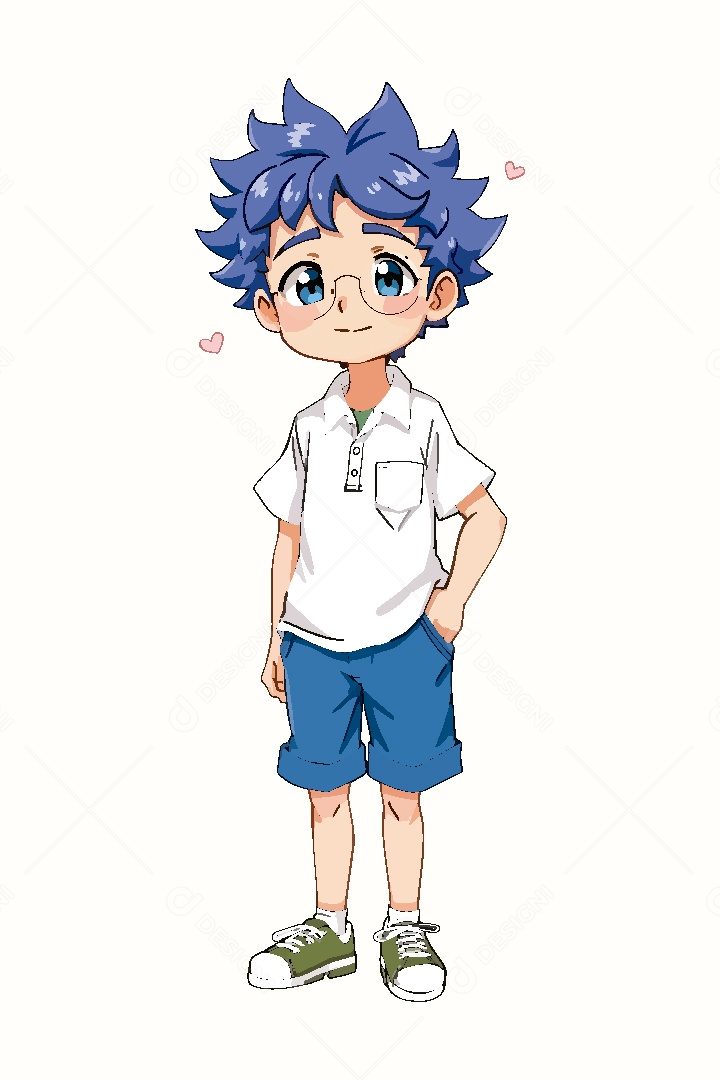 Garoto Personagem de Anime Vetor EPS