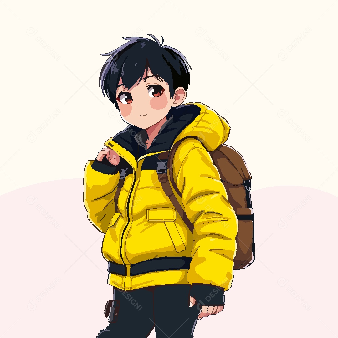 Garoto Personagem de Anime Vetor EPS