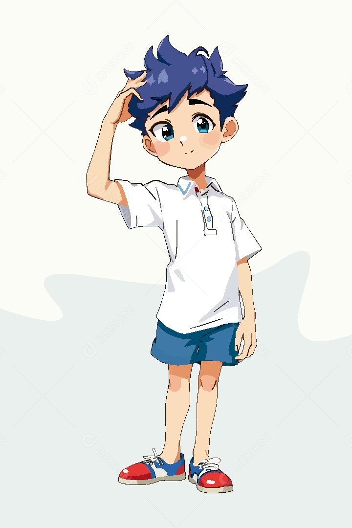 Garoto Personagem de Anime Vetor EPS