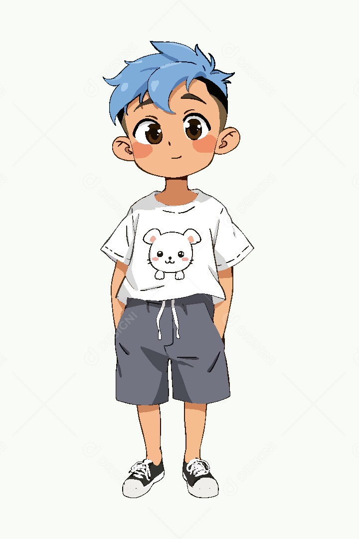 Garoto Personagem de Anime Vetor EPS