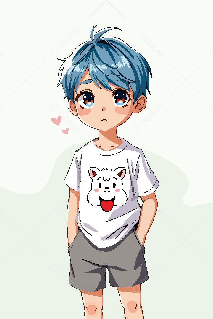 Garoto Personagem de Anime Vetor EPS