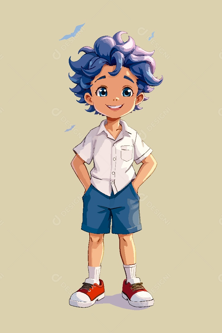 Garoto Personagem de Anime Vetor EPS